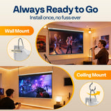 VIVOHOME 80 Inch 16:9 Pull Down Projector Screen, HD 4K Retractable Movie Screen for Indoor Home Theater and Office, Manual Projection Screen with Auto Locking (70Wx40H Inch Display Area)