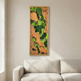 Preserved Moss Wall Art - Natural Green Decor with Wood Frame Modern Nature Wall Hanging for Home and Office - 16"x32"
