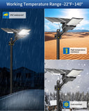 Ofuray OL-18000W Solar Street Lights Outdoor,60,000Mah High Power Solar Security Flood Lights Parking Lot Lights Commercial Dusk to Dawn,IP67 6500k Led with Remote for Street,Court,Barn
