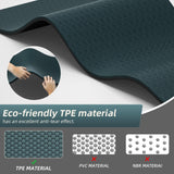 onlyhe Extra Thick 12mm TPE Exercise Yoga Mat with Strap, 1/2 Inch Non-slip Workout Mat for gymnastics, Pilates, Home, Workout, Gym Floor Fitness (Dark green + Black)