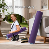 Yoga Mat Thick, 72"x32"x0.4"Th (10mm), Wide Non-Slip Exercise Mat with Carry Strap, Double-Sided POE Fitness Mat for Yoga, Pilates & Floor Workouts (Purple+Sky Blue)