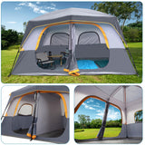 Camping Tent 8 Person, Waterproof Windproof Family Tent with Rainfly Easy Set up-Portable Dome Tents for Camping 6-8 Person unp