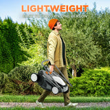 Litheli 40V (2 x 20V) 16" Electric Lawn Mower Cordless, Walk Behind Lawn Mower with 6-Height Adjust, Portable & Lightweight
