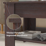 Haiput Wam Lift-Top Coffee Table with Storage Shelf & Secret Compartment | Classic Solid Wood Adjustable Height Table for Living Room, Compact Dining Area, Studio（39.4in Espresso）