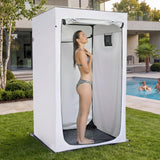 Alvantor® Shower Tent Changing Room Outdoor Shower Enclosure Privacy Shelter Toilet Tent Dressing Shelter Teflon Coating Fabric Multi-Proof Steel Pole for Patio, Garden, Poolside 47"x47"x81"