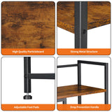 Snughome Desk Shelf, 38.6" Desktop Organizer Shelf, Desk Hutch for Computer Monitor, 4 Tier Desk Display Rack, Wood Desktop Bookshelf Storage Rack for Home Office Dorm, Rustic Brown