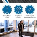 BodyMed Aluminum Crutches, Tall (Pair) - Adjustable Height (5'10" - 6'6"), Lightweight Design, Padded Underarm Cushions & Hand Grips, Non-Slip Rubber Tips - Supports Up to 300 Pounds
