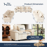 PHI VILLA 3-Piece Modular Sectional Cloud Couch and 2 Loveseats Sofa Set