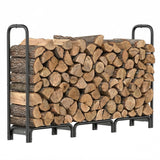 Mars Explo Firewood Rack 6ft, Heavy Duty Fire Wood Storage Racks for Indoor & Outdoor, Metal Log Holders for Firewood，Fireplace Wood Pile Storage Stacker Organizer, Black