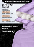 ATLASLAVA Women's Packable Puffer Jacket Hooded LightWeight Down Coat Winter Windproof Warm Quilted Short Light Purple XL