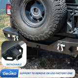 OEDRO Rear Bumper w/ 2 LED Lights Fits for 18-26 Jeep Wrangler JL 4Dr/ 2Dr