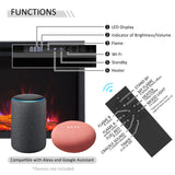 LegendFlame 72" W Smart Wall Mount & in Wall Recessed Electric Fireplace Insert, Heater 750W/1500W, Multi Colors of Flame & Fuel Bed, Alexa/Google Assistant Enabled