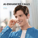 True Wireless Earbuds, 10mm Drivers with Big Bass, Bluetooth 5.3, 30H Playtime, Water-Resistant, 2 Mics for AI Soundcore