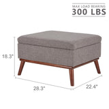 Kingfun 65" W Loveseat Sofa with Ottoman Coffee Table, Mid Century Modern Decor Love Seat Couches and Ottoman with Storage for Living Room, Button Tufted Upholstered Love Seats Furniture Set, Grey