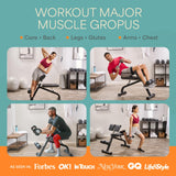 Lifepro SculptTrainer Roman Chair – Hyperextension Bench for Strength Training – Adjustable Back Extension Machine, Ab Bench & Foldable Sit-Up Bench for Athletes