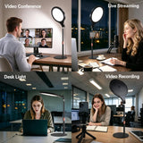 Desk Ring Light with Stand for Computer, Zoom Lighting for Video Calls