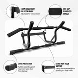 DMoose Pull Up Bar for Doorway - Upto 250 Lbs Capacity, Chin Up Bar with No Screwing & No Slipping Hanging Bar with Padded Handles for Strength Training, Door Frame Pullup Bar with Installation Guide (Black) DMoose Fitness