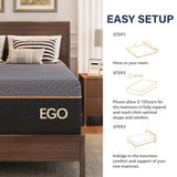 MLILY EGOHOME 14 Inch King Mattress, Copper Gel Memory Foam Mattress for Pain Relief, Therapeutic Mattress in a Box, CertiPUR-US Certified, Fiberglass Free Medium Mattress, Black