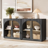 MorganBrig Sideboard Cabinet with Glass Doors, 63'' W Display Credenza