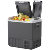 EKOJUCE 12 Volt Car Refrigerator, 58QT(55L) Electric Cooler, Dual Zone Portable Freezer with 12/24V DC & 100-240V AC
