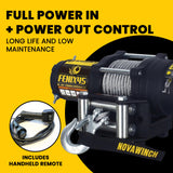 Novawinch FENIX 4500 lb Winch - ATV UTV SXS Four Wheeler 12V Electric Winch - Steel Wire Cable with Roller Fairlead - 3 Stage Planetary Gearbox - Waterproof Remote Control - Vehicle Recovery Mount Use