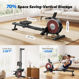 Rowing Machine, MERACH Bluetooth Magnetic Rower Machine with Dual Slide Rail, 16 Levels of Electromagnetic Resistance, Max 350lb Weight Capacity, App Compatible, Rowing Machines for Home Use