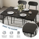 Dining Table Set for 4, 5-Piece Kitchen Table with 4 Chairs, MDF Board Tabletop with Metal Frame for Small Space