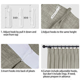 Macochico Extra Wide Pinch Pleated Sliding Door Curtains 150”Wx84”L with Tieback Natural Linen Privacy Curtain for Living Room Bedroom Home Office Light Filtering, Dark Grey, 1 Panel