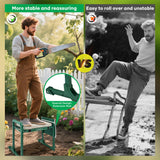 Garden Kneeler and Seat Foldable Gardening Stool with Extendable Legs & Thickened Pad, Tool/Storage Bag