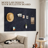 JBER Large Cork Board Alternative 72" x 48" - 24 Pack Self-Adhesive Felt Bulletin Board Tiles, Pin Board Vision Board for Walls, Office & Home Decor(Starlight Blue)