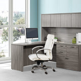 Office Star 7200 Series Deluxe Executive Faux Leather Office Desk Chair with Polished Aluminum Base and Padded Loop Arms, Mid-Back, Dillon Snow