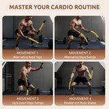IPO 2026 Upgrade Weighted Ropeless Battle Ropes, Heavy Duty Portable Cordless Battle Ropes for Home Gym, home fitness workout Rope for Strength Building suitable Men & Women (Yellow, Yellow Max)