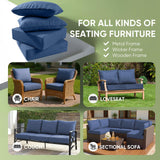 Outdoor Furniture Cushions, 6 inch Thick Seat Cushions for Outdoor Furniture, Waterproof 24x24 Patio Couch Cushions, Replacement Chair/Sofa Cushion, Include 4 Back & 4 Seat Cushion, Thick/Blue