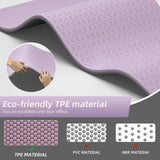 onlyhe Extra Thick 12mm TPE Exercise Yoga Mat with Strap, 1/2 Inch Non-slip Workout Mat for gymnastics, Pilates, Home, Workout, Gym Floor Fitness (Purple + Grey)