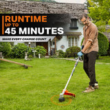 RB 17" Cordless String Trimmer, 40V Lithium Battery Weed Wacker with 4.0Ah Battery & Fast Charger & .095'' line, 2 in 1 Grass Trimmer and Edger