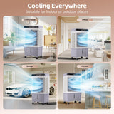 AKIRES 1800CFM Swamp Cooler,3-IN-1 Evaporative Air Cooler with 5.3 Gal Water Tank,6 Ice Packs,Evaporative Cooler with 12H Timer,2 Modes,3 Speeds,120°Oscillation，Cooling Fan for Indoor,Outdoor(31IN)