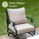 MIXPATIO 5-Piece Patio Conversation Set, Rocking Chairs, Beige