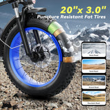 Foldable Electric Bike for Adults, 48V 20Ah Removable Lithium Battery up to 80Miles