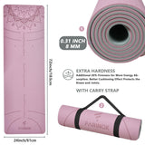 Yoga Mat Pink Extra Thick 8MM, High Density Exercise Mats Non Slip for Home Workout, Pilates Mat with Strap for Women Men, Eco Friendly Mat Thick FARINOK