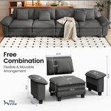 PHI VILLA 157.5" Oversized Modular Sofa 4-Seat Straight Sectional Couch