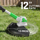 SOYUS 12 Inch Electric Weed Wacker Cordless, 2 in 1 Cordless String Trimmer and Edger with Auto Line Feed, 20V Weed Wacker Battery Operated for Garden, Yard with 2 X 2.0 Ah Battery & Charger