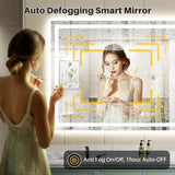 Briivue 66x36 Inch LED Bathroom Mirror with Lights, Backlit & Front Lit