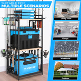3 Tier Fishing Rod Holder, Fishing Pole Holders for Garage, Fishing Rod Rack Fishing Rod Storage Up to 8 Rods PLUSINNO