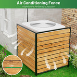 2 Panels No Dig Wooden Privacy Fence Screen, 42" H X 40" W Outdoor Air Conditioner Fences, Hide Trash Bins Or Ac Units