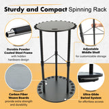 Rush Creek Creations Fishing Rod Holder - 17 Rod Capacity, 360 Rotating Rack for Garage Organization and Storage, Fishing Reels & Gear, Black Engineered Wood