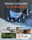 EKOJUCE 12 Volt Car Refrigerator, 58QT(55L) Electric Cooler, Dual Zone Portable Freezer with 12/24V DC & 100-240V AC