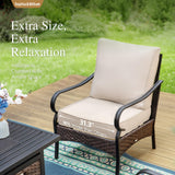 Sophia & William Metal Patio Furniture Set with Fire Pit Table, 7 Seats