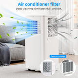 Antarctic Star 8000 BTU Portable Air Conditioner, 4-in-1 AC Unit with Cooling, Dehumidifier & Fan Modes, Sleep Mode, 24H Timer & Remote Control, Moving Wheels & Window Installation Kit