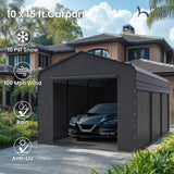 PHI VILLA 10x15 Carport, Metal Carports Canopy with Sidewalls Heavy Duty