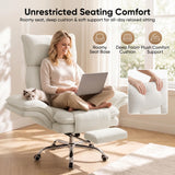 Cross Legged Office Chair with Footrest, Big and Tall Comfy Ergonomic Reclining Executive Chair Wide Seat with Flip-Down Armrests